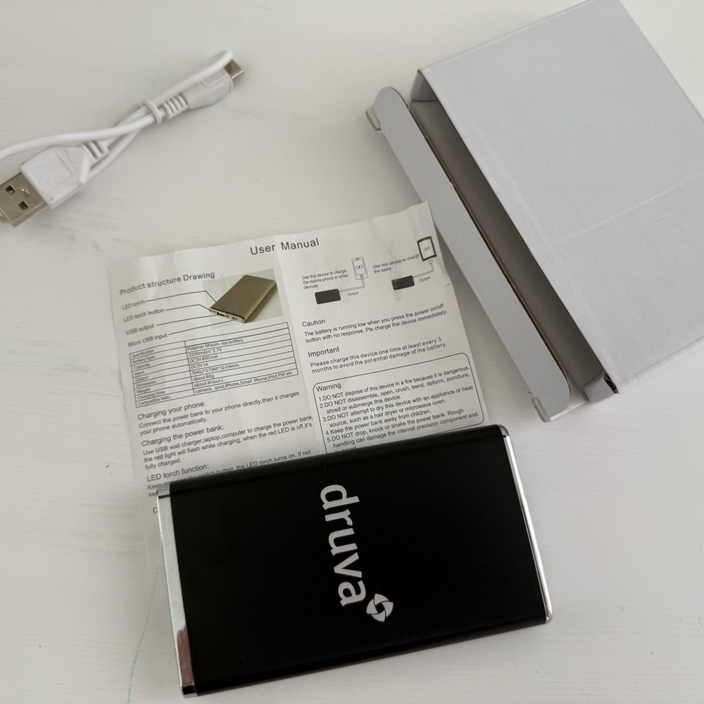 Druva Black power bank charger